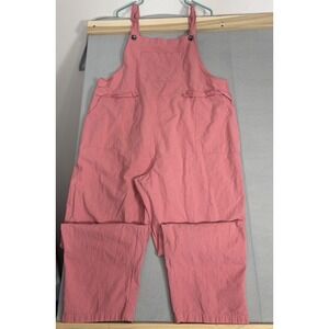 Pink 100% Cotton Overalls Jumpsuit Womens 2XL Adjustable Straps Bib
